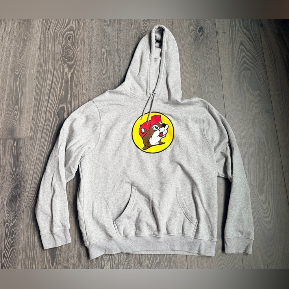Buc-ee's Beaver Logo Hooded Sweatshirt in Gray Size XL